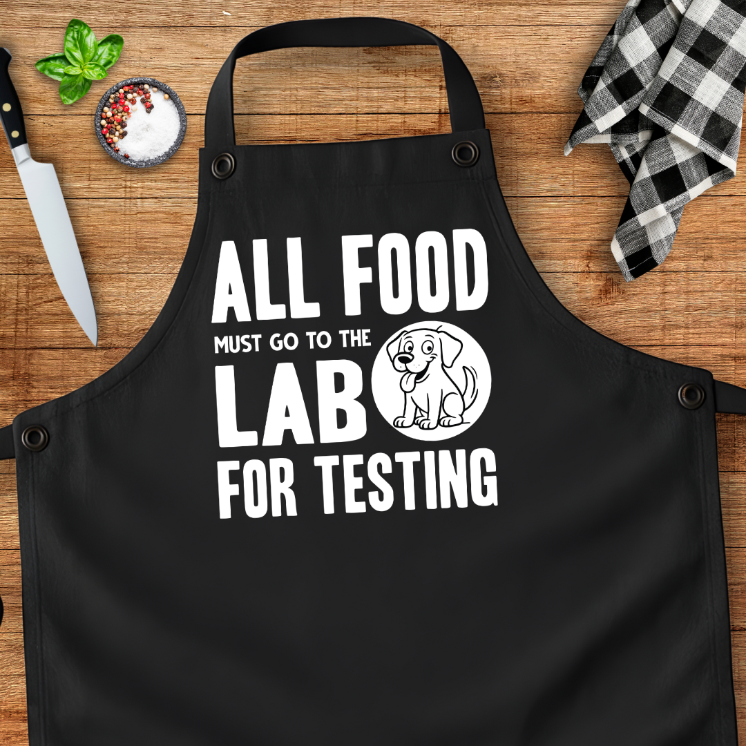 All Food Must Go To The Lab For Testing Apron