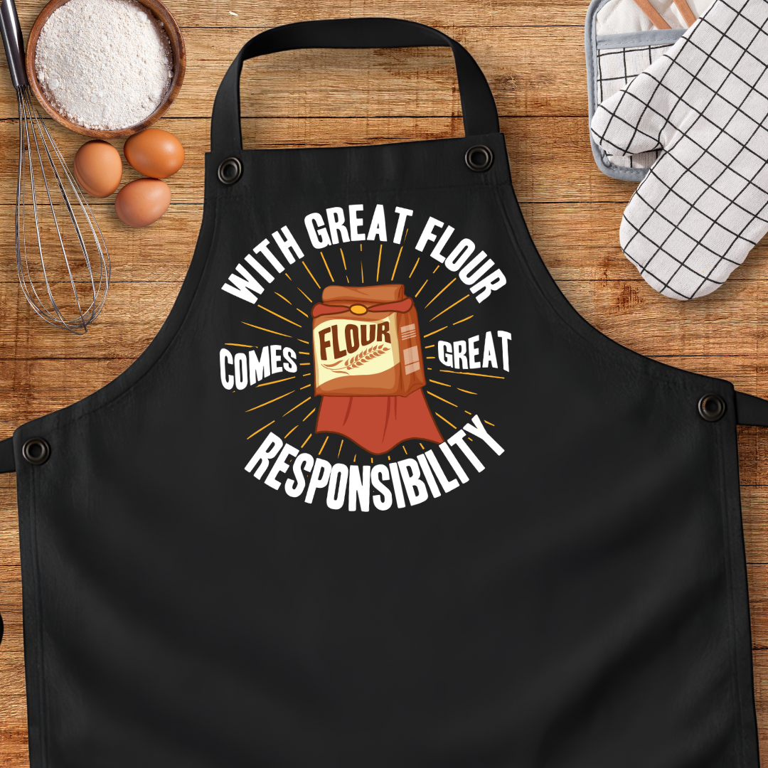 With Great Flour Comes Great Responsibility Apron