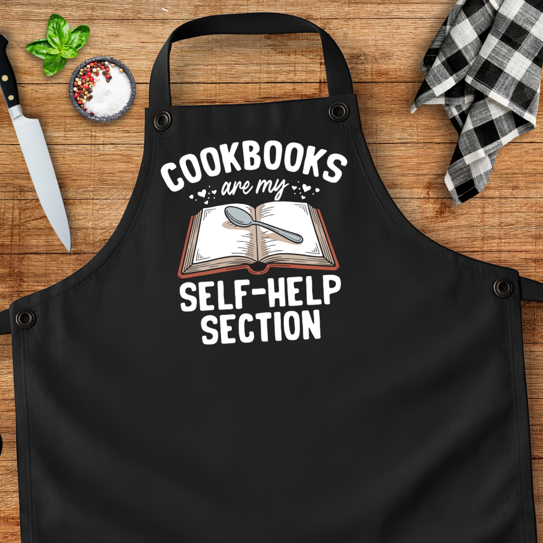 Cookbooks Are My Self-Help Section Apron